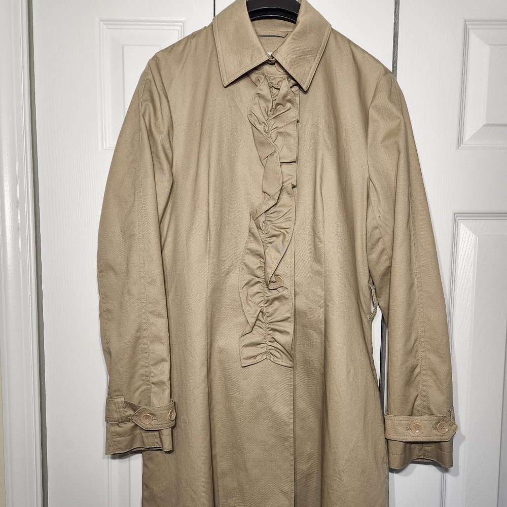New York & Company 100% Cotton Beige Women`s Trench Coat (M）